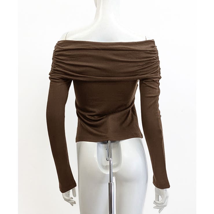 オフショルフロントリボントップス オフショルダー Tシャツ | Riff | 詳細画像24 