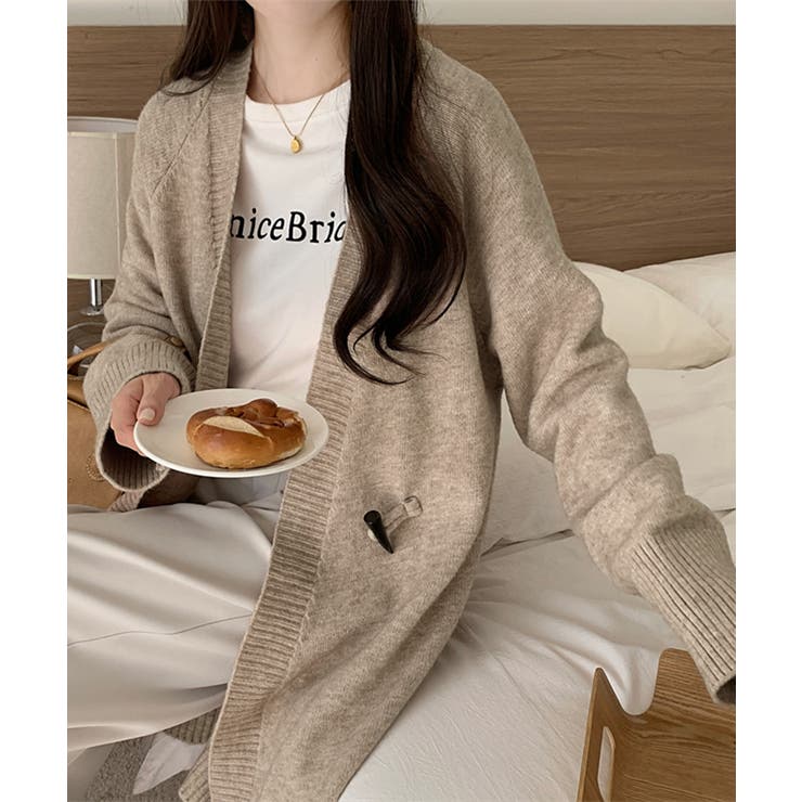 ロングニットカーディガン トグルボタン ガウン | Riff | 詳細画像15 