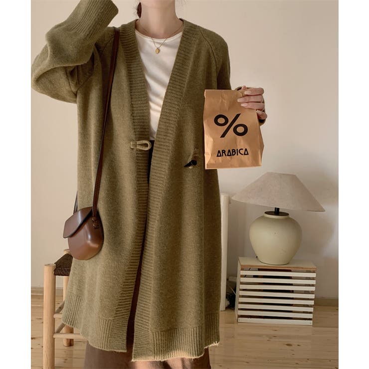 ロングニットカーディガン トグルボタン ガウン | Riff | 詳細画像17 