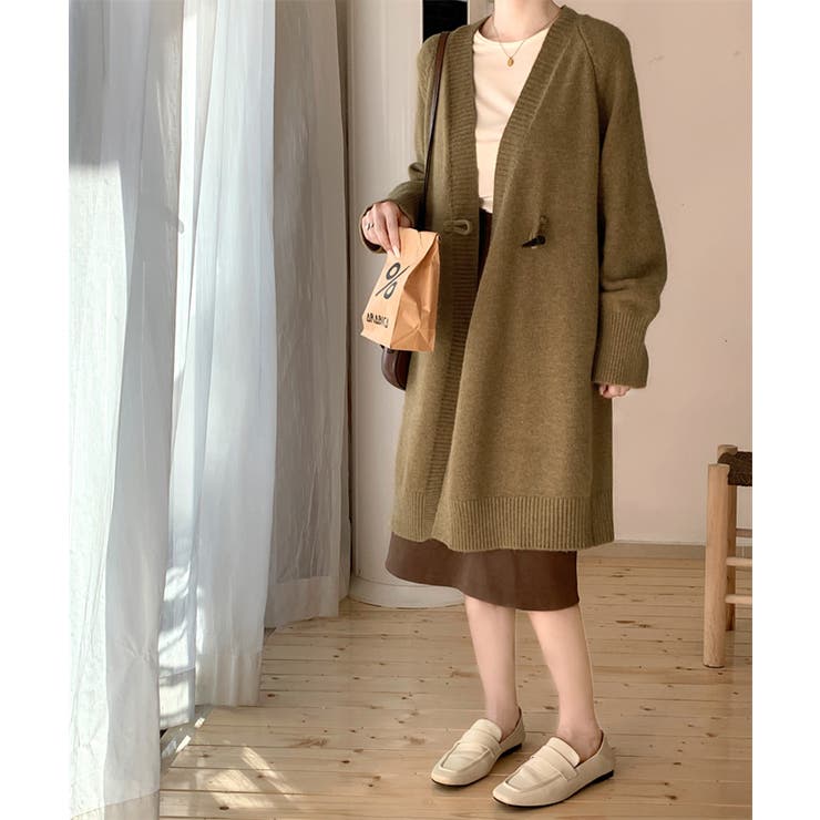 ロングニットカーディガン トグルボタン ガウン | Riff | 詳細画像22 