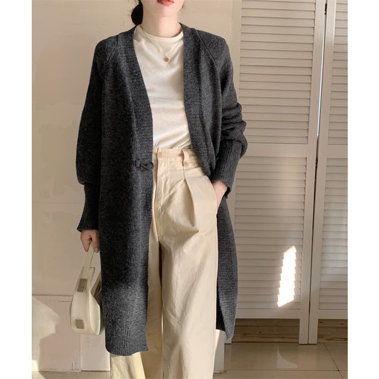 ロングニットカーディガン トグルボタン ガウン | Riff | 詳細画像31 