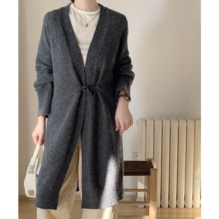 ロングニットカーディガン トグルボタン ガウン | Riff | 詳細画像32 