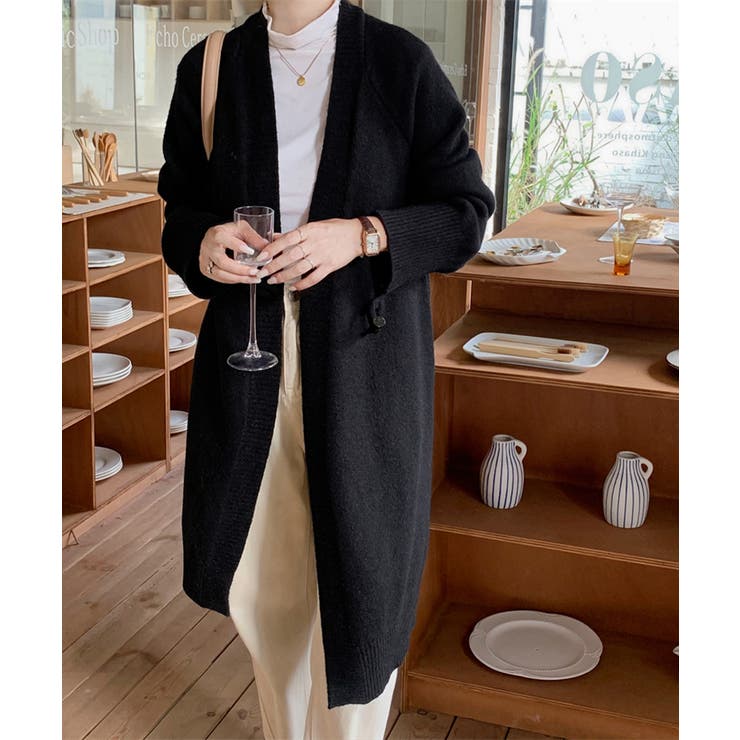 ロングニットカーディガン トグルボタン ガウン | Riff | 詳細画像36 