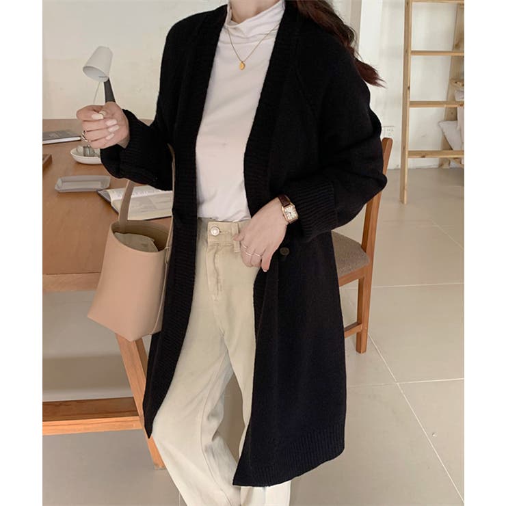 ロングニットカーディガン トグルボタン ガウン | Riff | 詳細画像39 