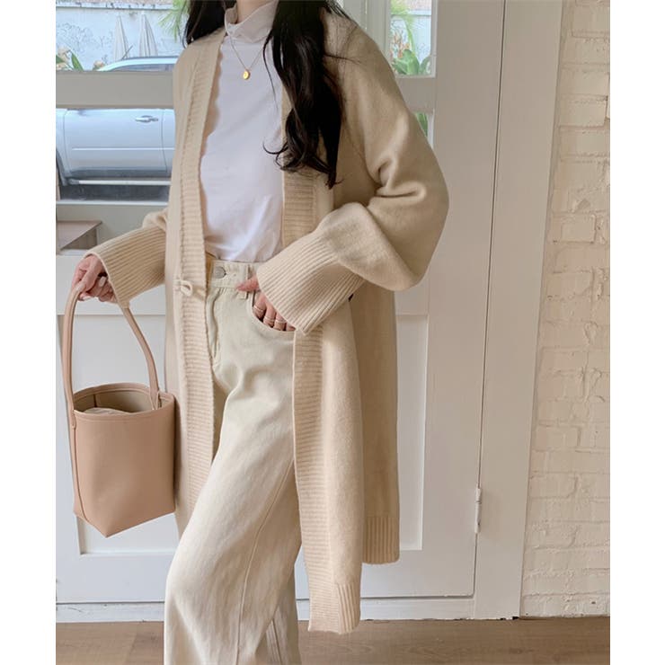 ロングニットカーディガン トグルボタン ガウン | Riff | 詳細画像4 