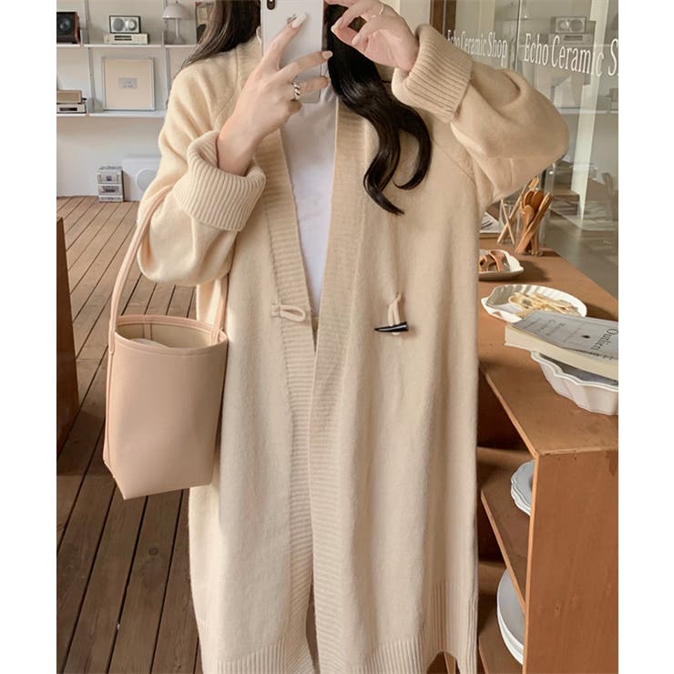 ロングニットカーディガン トグルボタン ガウン | Riff | 詳細画像6 