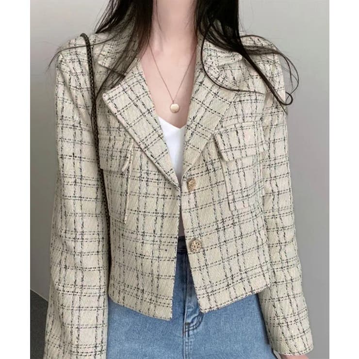 ツイードショートジャケット ツイードジャケット テーラードジャケット | Riff | 詳細画像10 