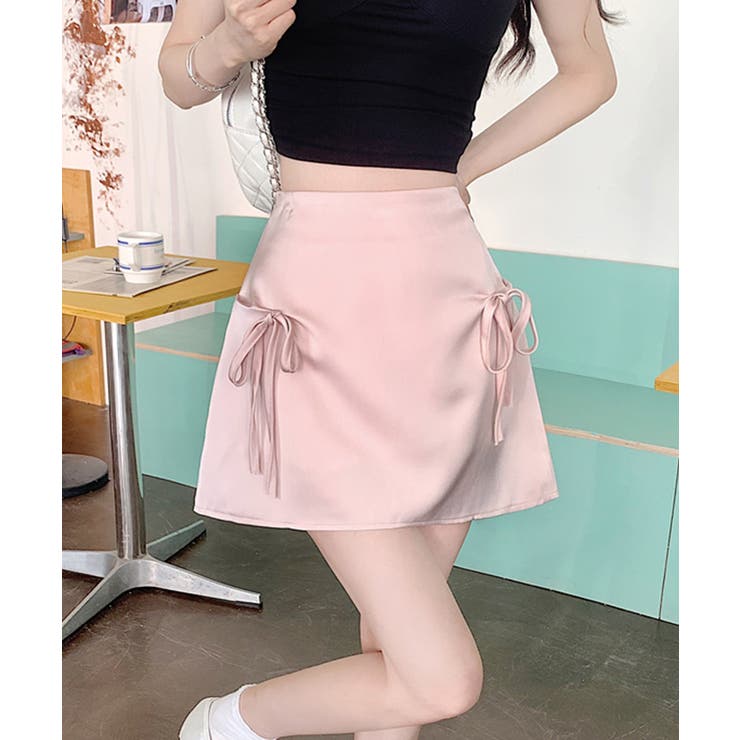 リボンミニスカート インナーパンツ付き 台形スカート | Riff | 詳細画像6 