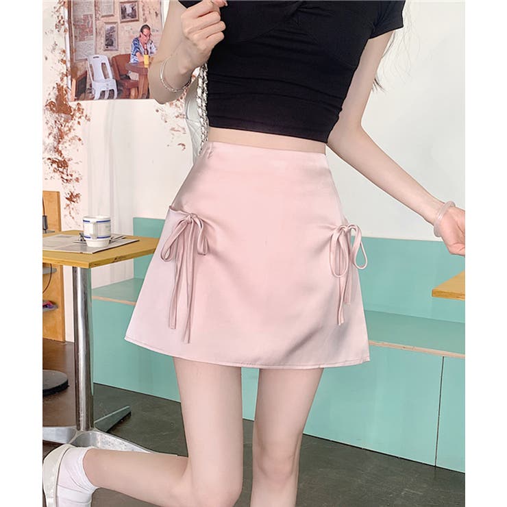 リボンミニスカート インナーパンツ付き 台形スカート | Riff | 詳細画像7 