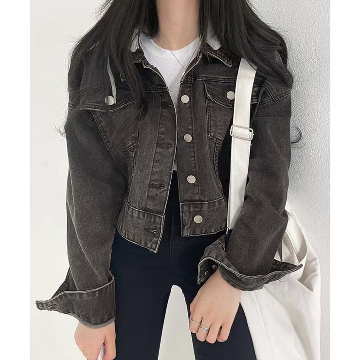 クロップドフード付きデニムジャケット Gジャン ジャンパー | Riff | 詳細画像18 