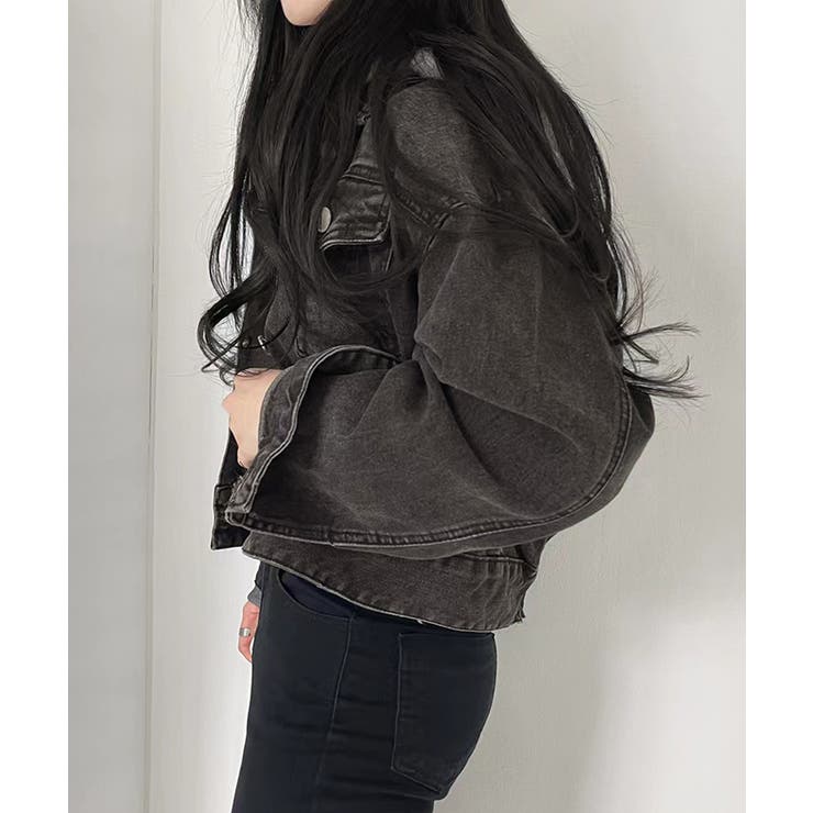 クロップドフード付きデニムジャケット Gジャン ジャンパー | Riff | 詳細画像21 