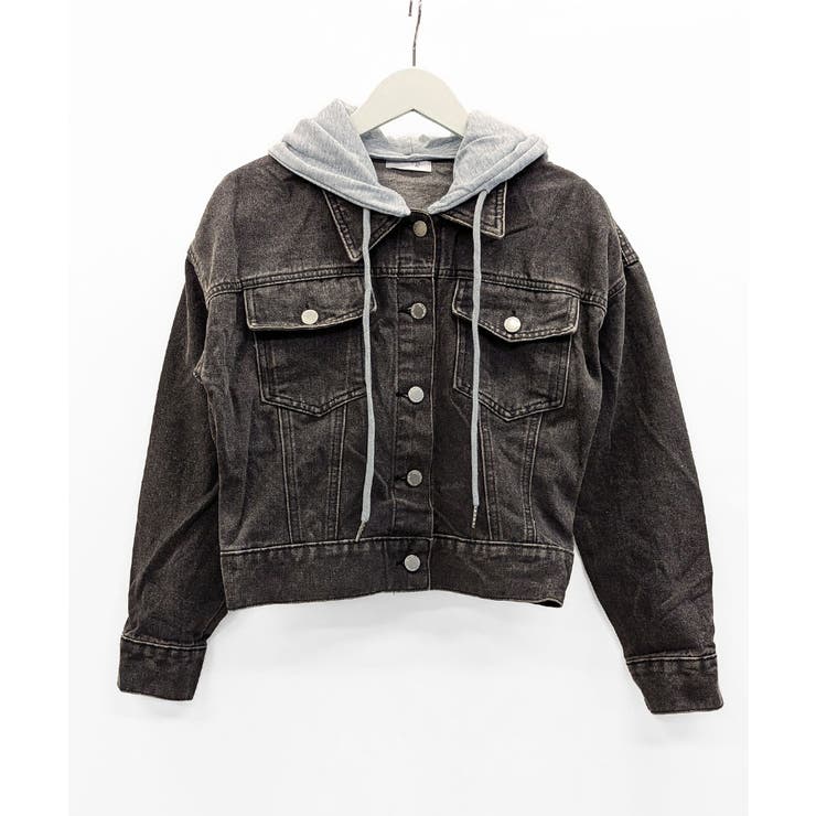 クロップドフード付きデニムジャケット Gジャン ジャンパー | Riff | 詳細画像26 