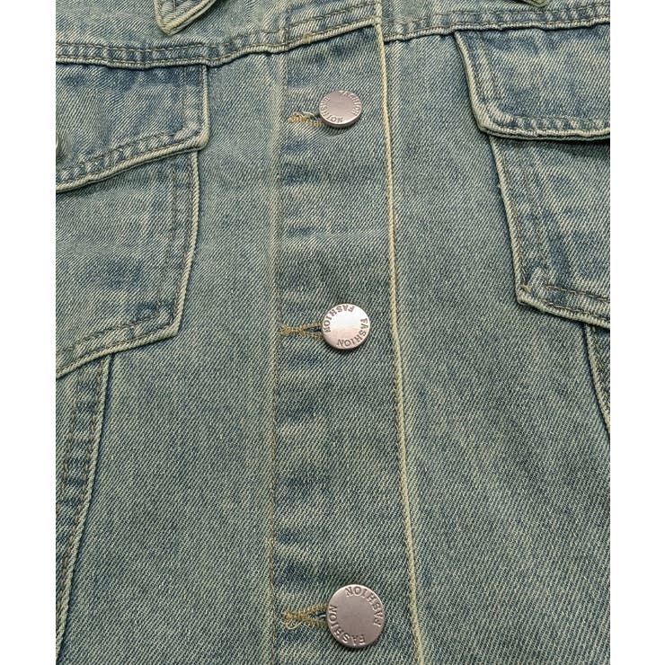 クロップドフード付きデニムジャケット Gジャン ジャンパー | Riff | 詳細画像34 