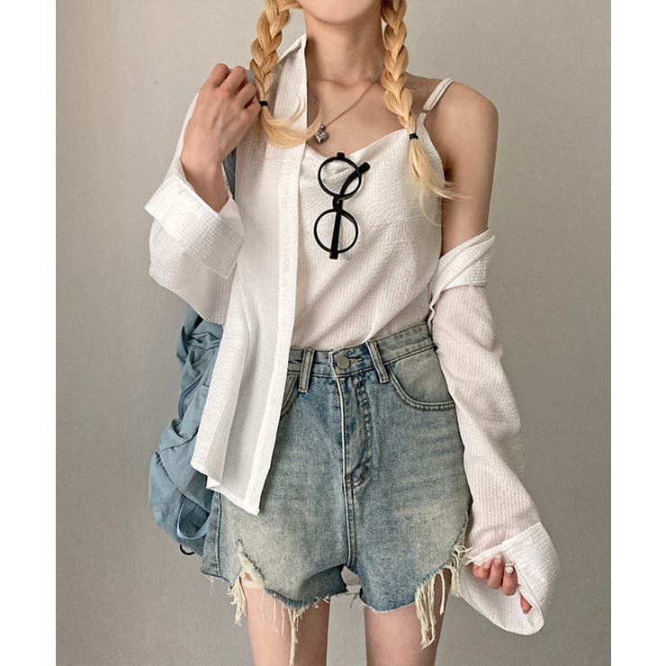 シャツ＆キャミ アンサンブル ストライプ | Riff | 詳細画像2 