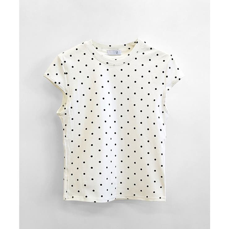 ドット柄ショートスリーブTシャツ フレンチスリーブ Tシャツ | Riff | 詳細画像12 