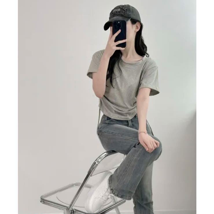 サイドシャーリングTシャツ 半袖 クロップド丈 | Riff | 詳細画像11 