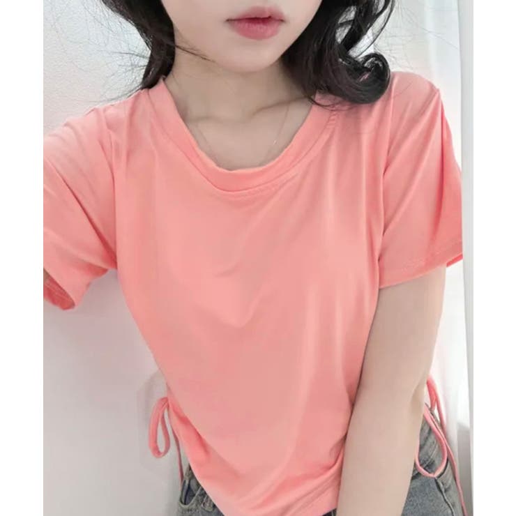 サイドシャーリングTシャツ 半袖 クロップド丈 | Riff | 詳細画像20 