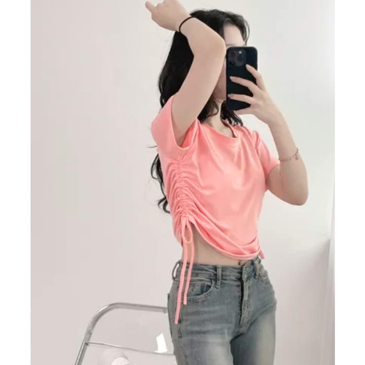 サイドシャーリングTシャツ 半袖 クロップド丈 | Riff | 詳細画像22 