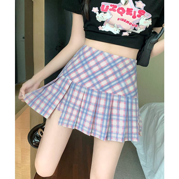チェック柄ミニスカパン スリット入り ミニスカート | Riff | 詳細画像12 