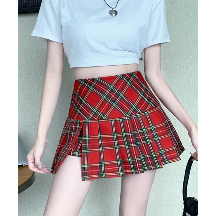 チェック柄ミニスカパン スリット入り ミニスカート | Riff | 詳細画像19 
