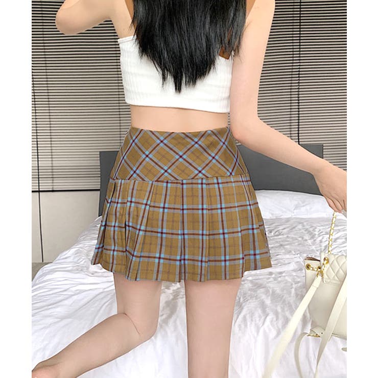 チェック柄ミニスカパン スリット入り ミニスカート | Riff | 詳細画像27 