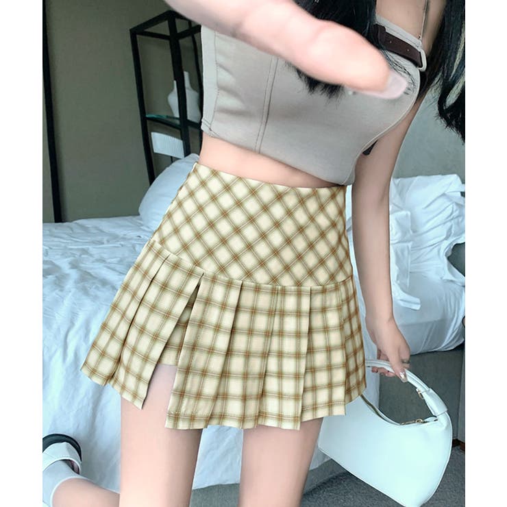 チェック柄ミニスカパン スリット入り ミニスカート | Riff | 詳細画像6 