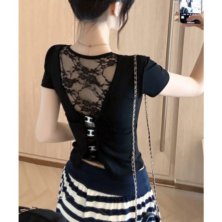 バックレースベルトTシャツ カップ付き パッド付き | Riff | 詳細画像13 