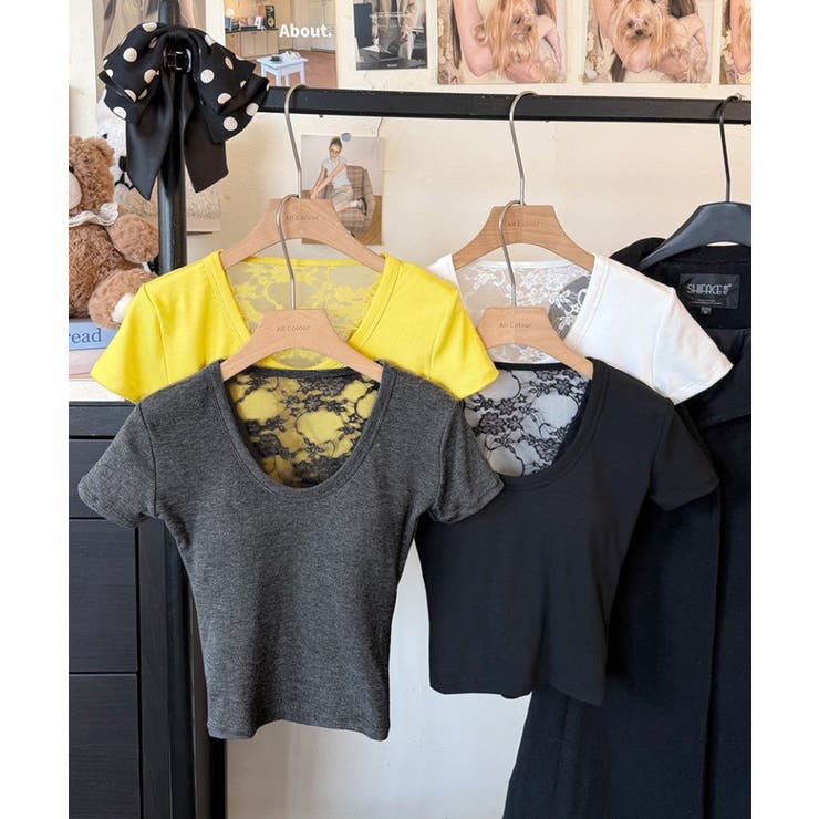 バックレースベルトTシャツ カップ付き パッド付き | Riff | 詳細画像2 