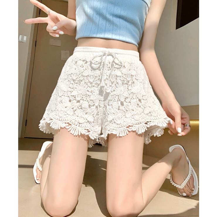 総レースショートパンツ クロシェ編み 短パン | Riff | 詳細画像27 