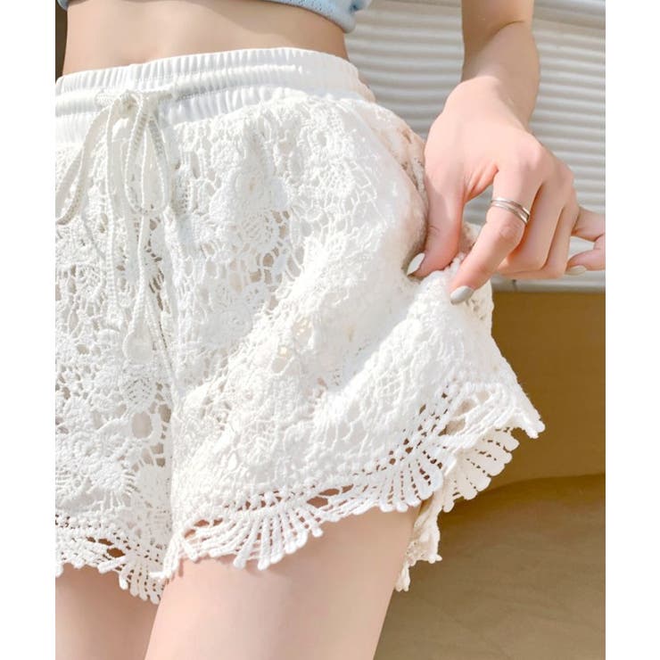 総レースショートパンツ クロシェ編み 短パン | Riff | 詳細画像32 