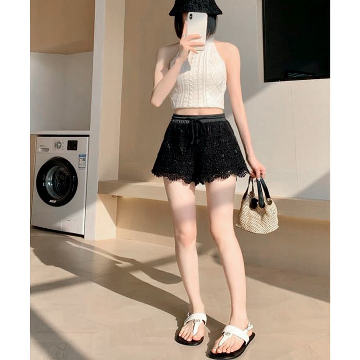 総レースショートパンツ クロシェ編み 短パン | Riff | 詳細画像7 