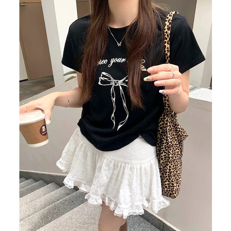 リボンプリントTシャツ プリントT クルーネック | Riff | 詳細画像20 