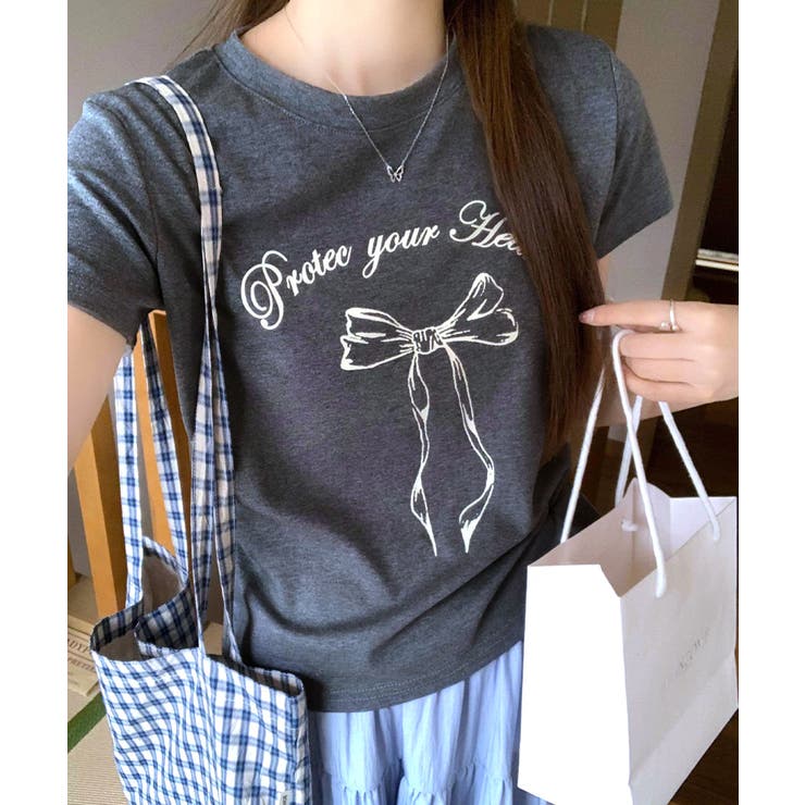 リボンプリントTシャツ プリントT クルーネック | Riff | 詳細画像26 