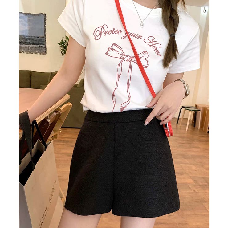 リボンプリントTシャツ プリントT クルーネック | Riff | 詳細画像8 