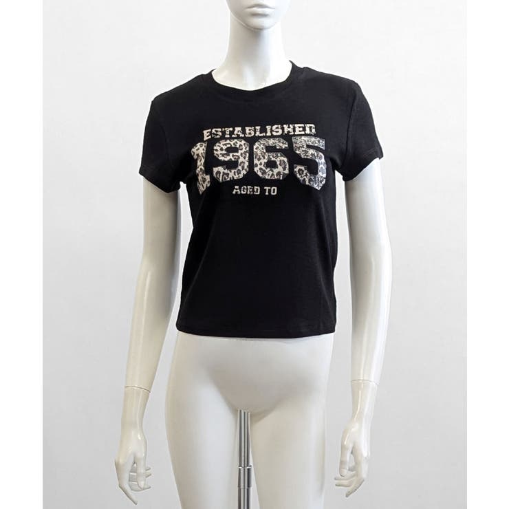 レオパード柄ナンバープリントTシャツ プリントT クルーネック | Riff | 詳細画像15 