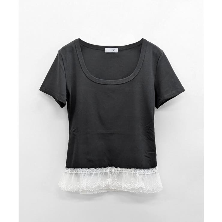 裾レースUネックTシャツ カットソー プルオーバー | Riff | 詳細画像27 