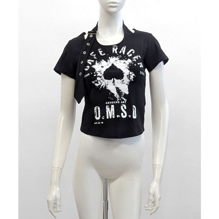 ベルトデザインプリントTシャツ ロゴプリント ショート丈 | Riff | 詳細画像14 