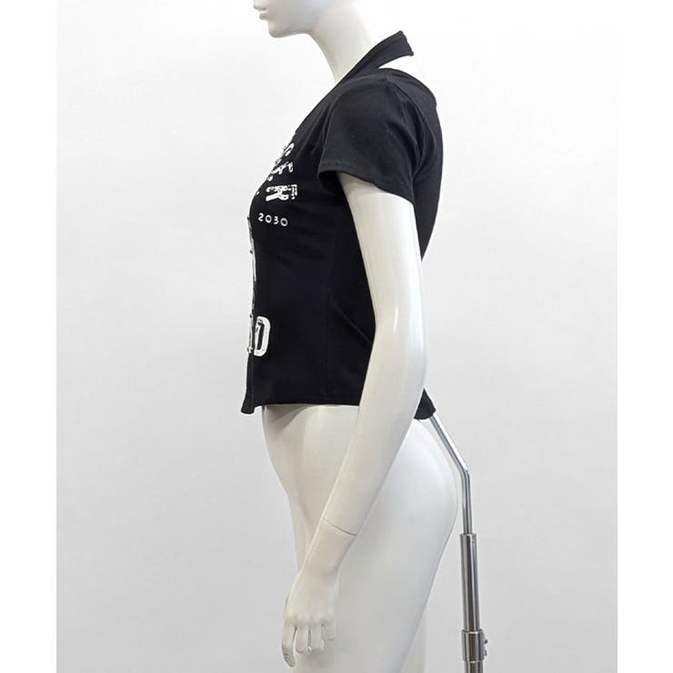 ベルトデザインプリントTシャツ ロゴプリント ショート丈 | Riff | 詳細画像15 