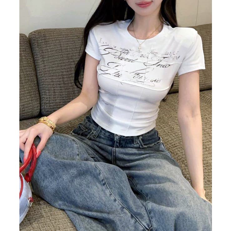 ロゴデザインTシャツ プリントT クルーネック | Riff | 詳細画像10 