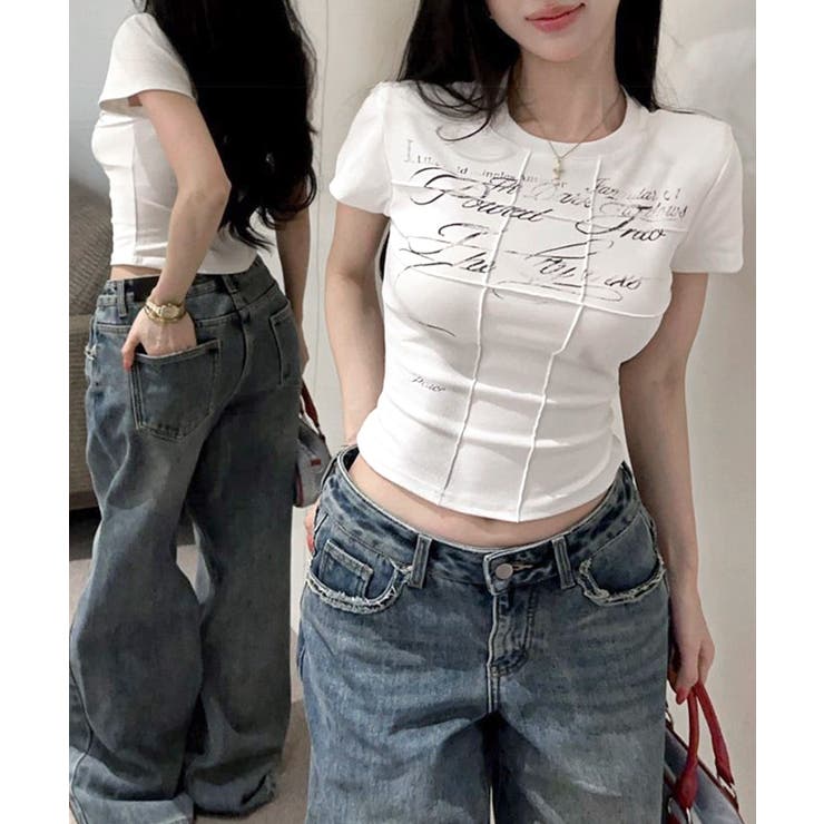 ロゴデザインTシャツ プリントT クルーネック | Riff | 詳細画像17 