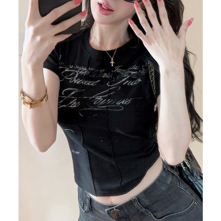 ロゴデザインTシャツ プリントT クルーネック | Riff | 詳細画像6 