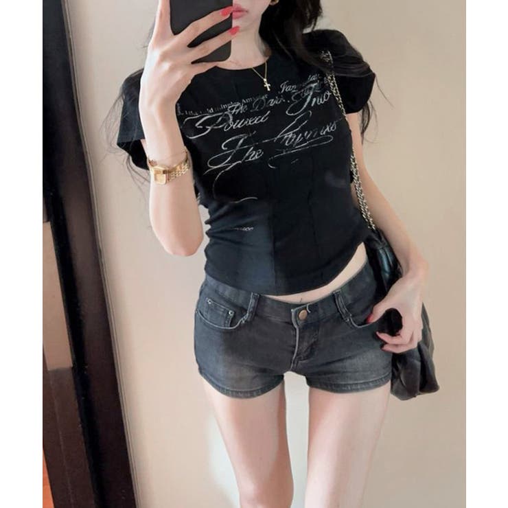 ロゴデザインTシャツ プリントT クルーネック | Riff | 詳細画像7 