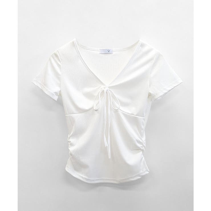 フロントギャザーリボントップス Tシャツ カットソー | Riff | 詳細画像14 