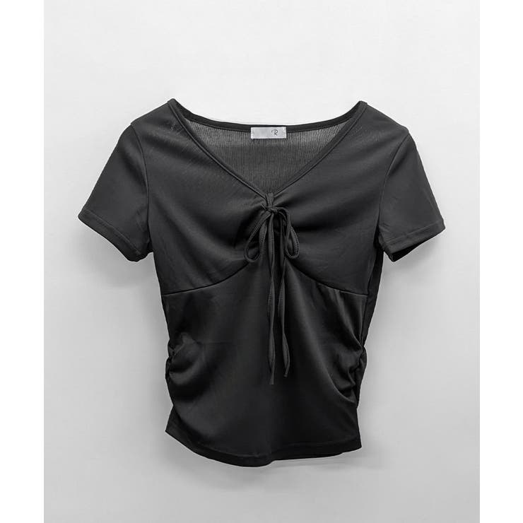 フロントギャザーリボントップス Tシャツ カットソー | Riff | 詳細画像15 