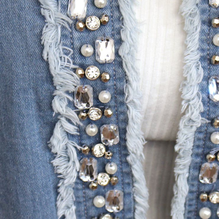 古着　デニム　フリンジ　ブルゾン ADAM ET ROPÉ FEMME(アダム エ ロペ ファム) / 【WEB限定】デニム