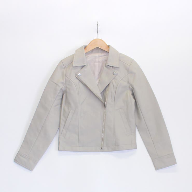 グレージュ | ベーシックライダースジャケット ダブルライダース フェイクレザー | Riff