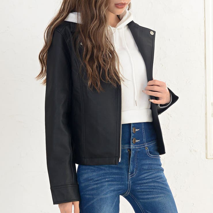 ベーシックライダースジャケット ダブルライダース フェイクレザー | Riff | 詳細画像5 