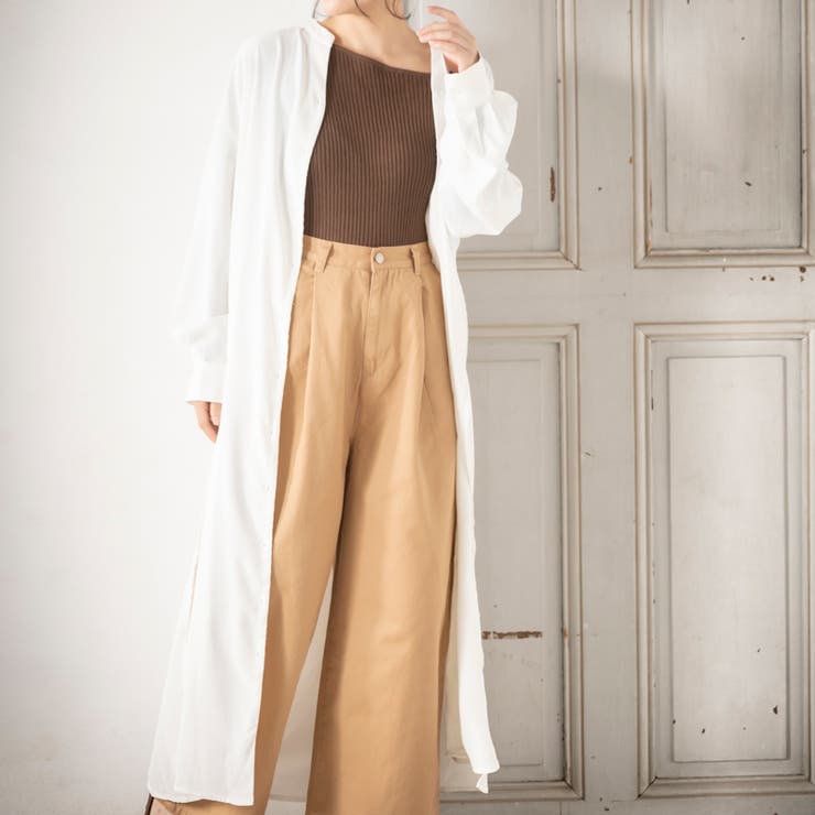 トロピカルロングスリット長袖ワンピース | Rim.z | 詳細画像1 