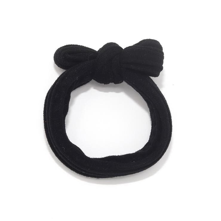 ブラック | ヘアアクセサリー ヘアゴム伸縮 リボンカジュアルベーシックカラー | ボディピアス専門店凛RIN