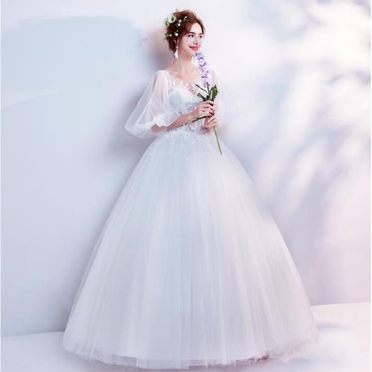 ✴︎流行✴︎新品✴︎チュール フレア ウェディングドレス 韓国